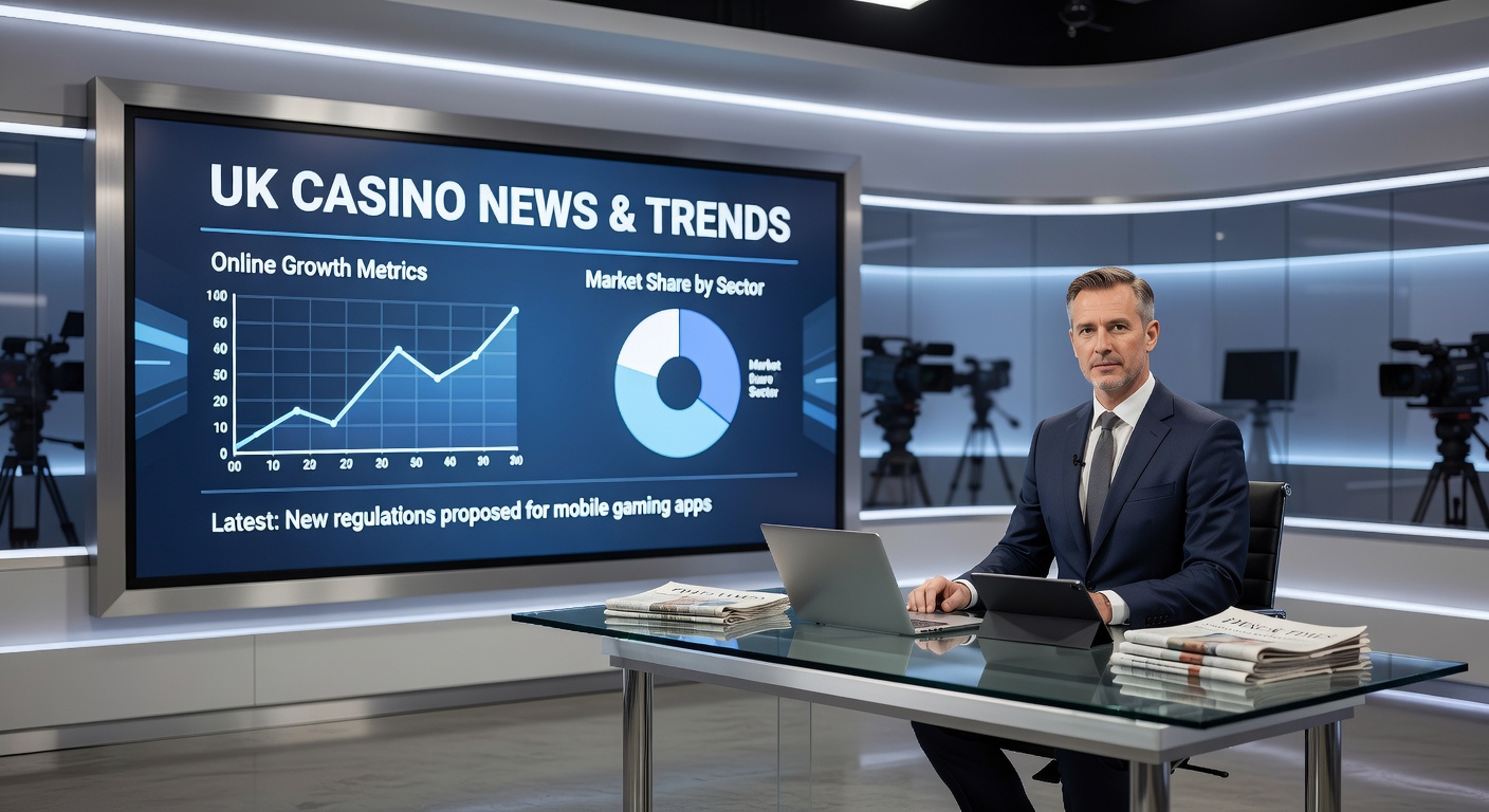 Infographic displaying UK Gambling Commission quarterly statistics with charts on remote and land-based GGY for Q2 2025-2026