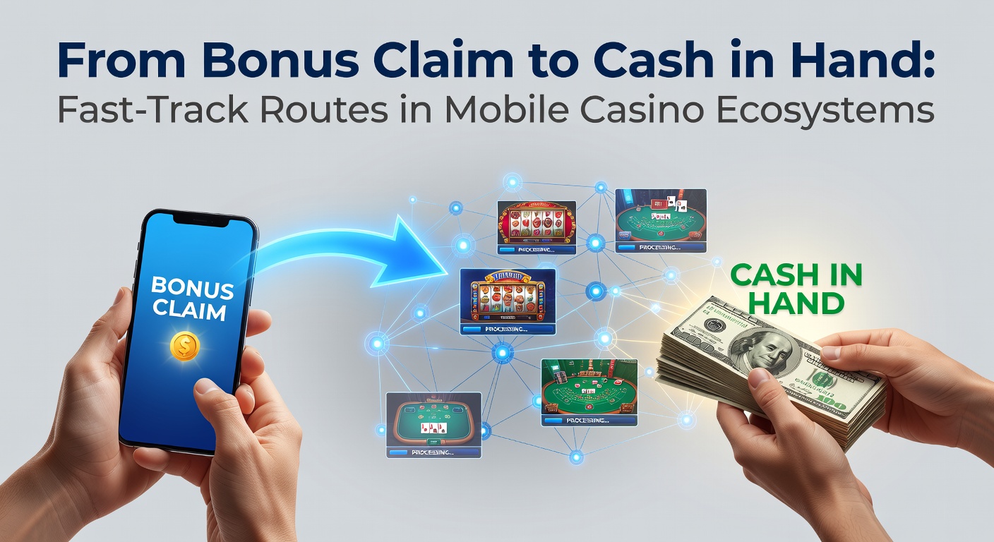 Mobile phone screen displaying a casino app with bonus claim notification and withdrawal options