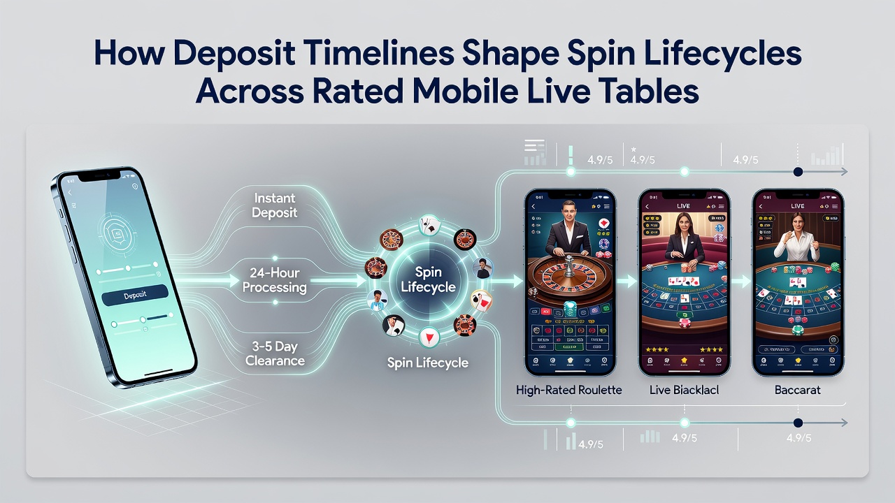 Mobile live casino table interface showing deposit confirmation and active spin sessions