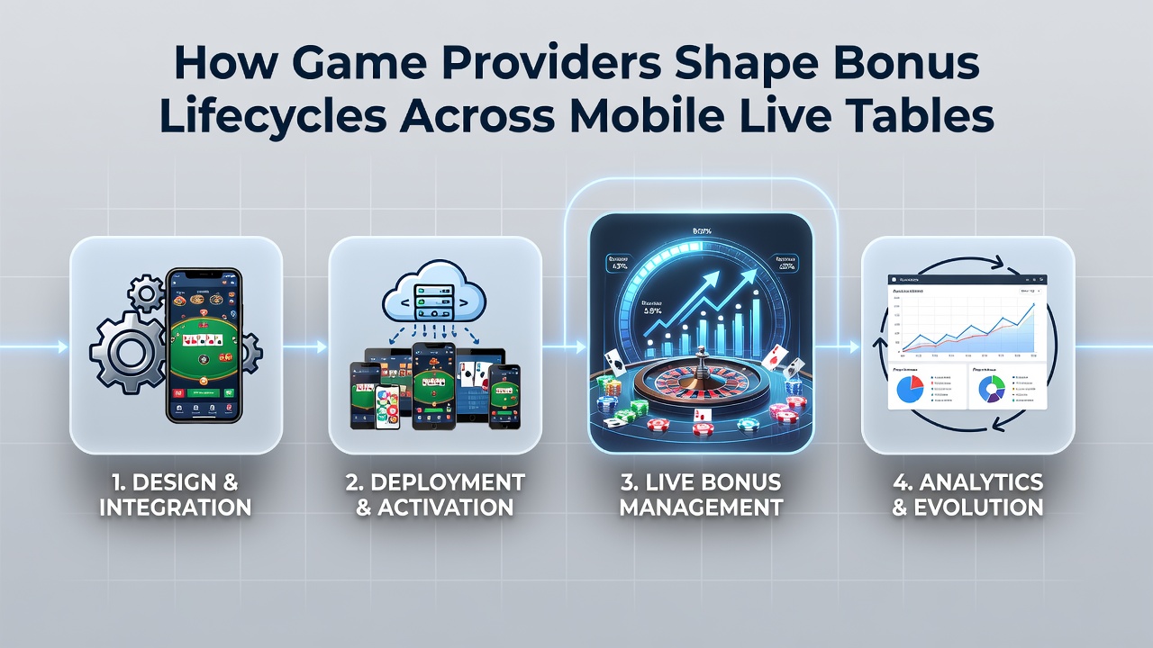 Mobile live table interface showing bonus indicators and game controls