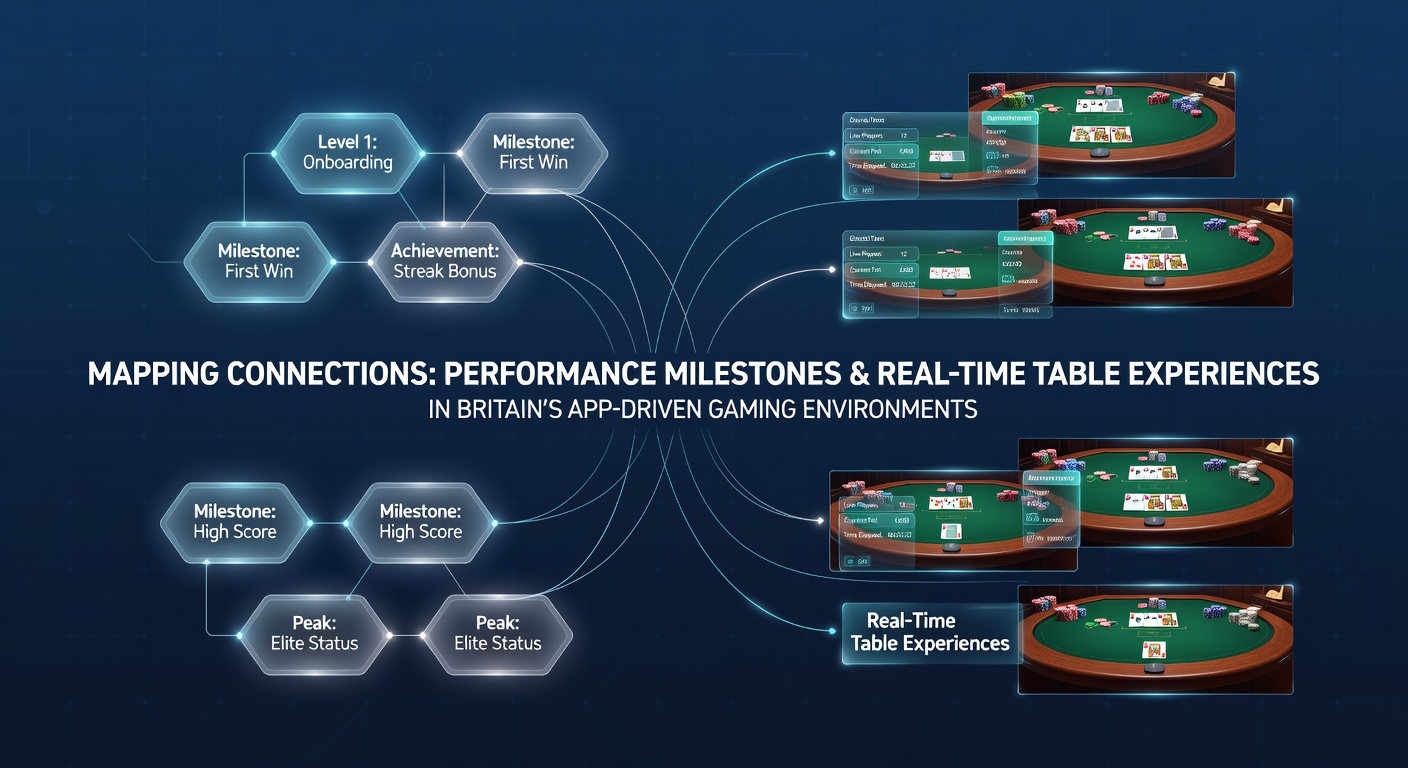Mobile app interface showing performance milestones integrated with live table game sessions in British gaming environments