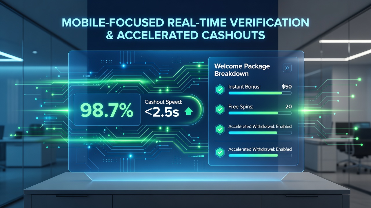 Close-up of real-time identity verification screen on a smartphone during casino cashout process
