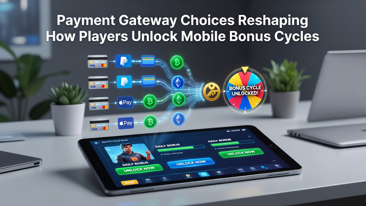 Illustration of mobile bonus cycle progression with payment gateway connections highlighted