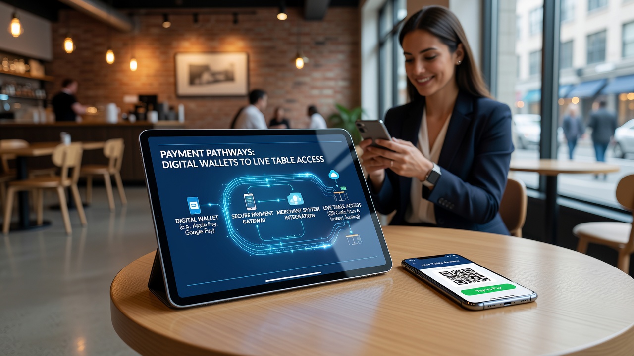 Close-up of a smartphone displaying a live dealer table alongside a digital wallet payment confirmation screen