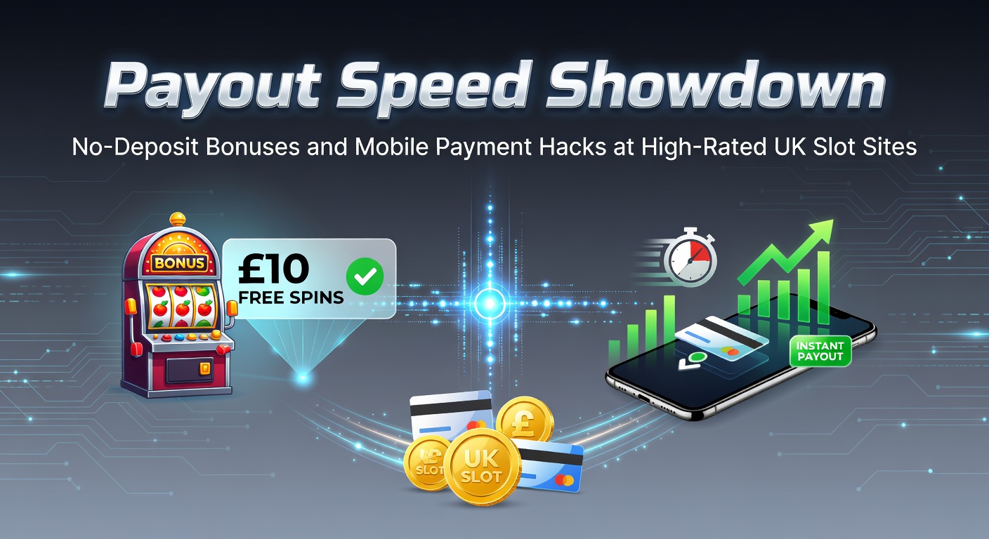 Vibrant slot machine reels spinning with mobile phone overlay showing fast payout notifications on a UK-themed casino interface