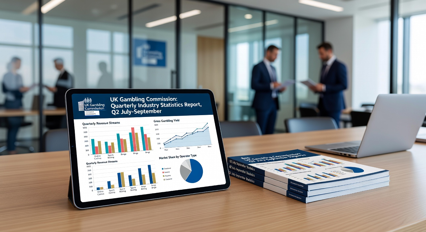 Infographic detailing UK land-based vs remote GGY comparison for Q2 2025/26, with pie charts emphasizing remote casino share